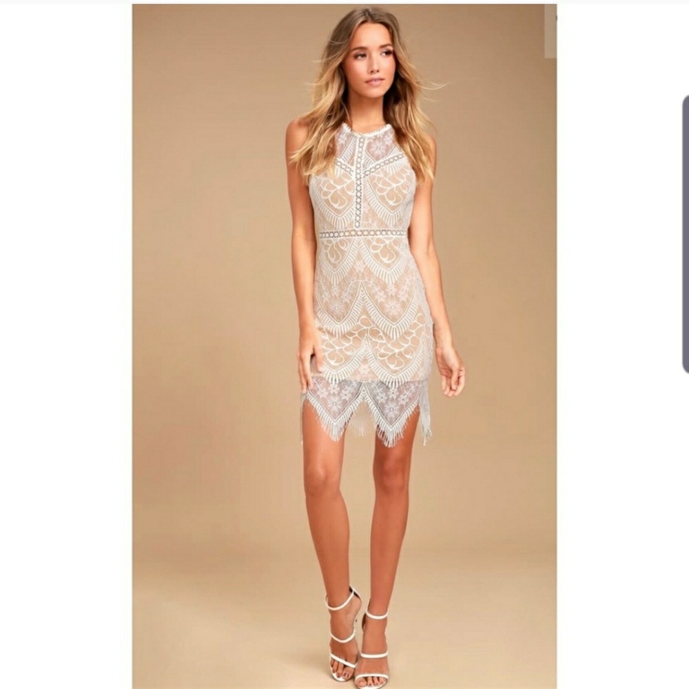 Lush Serious Love White Lace Bodycon Dress Lulus